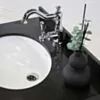 Kommod Badrum 80cm Nashville Vit - Svart Granit