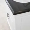 Kommod Badrum 80cm Nashville Vit - Svart Granit