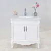 Kommod Badrum 80cm Ottawa Vit - Vit Marmor