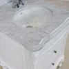 Kommod Badrum 60cm Ottawa Vit - Vit Marmor