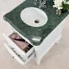 Kommod Badrum 60cm Ottawa Vit - Grön Marmor