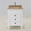 Kommod Badrum 60cm Nashville Vit - Beige Marmor