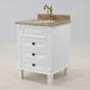 Kommod Badrum 60cm Nashville Vit - Beige Marmor