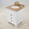 Kommod Badrum 60cm Nashville Vit - Beige Marmor