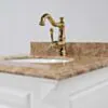 Kommod Badrum 60cm Nashville Vit - Beige Marmor