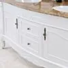 Dubbelhandfat Kommod 160cm Ottawa Vit - Beige Marmor