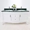 Dubbelhandfat Kommod 160cm Ottawa Vit - Grön Marmor