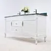 Dubbelhandfat Kommod 160cm Ottawa Vit - Grön Marmor