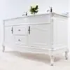 Dubbelhandfat Kommod 160cm Ottawa Vit - Vit Marmor