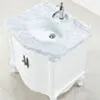 Kommod Badrum 80cm Ottawa Vit - Vit Marmor