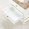 Kommod Badrum 80cm Utah Vit - Beige Marmor