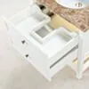 Kommod Badrum 80cm Utah Vit - Beige Marmor