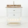 Kommod Badrum 80cm Utah Vit - Beige Marmor