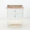Kommod Badrum 80cm Utah Vit - Beige Marmor