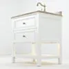 Kommod Badrum 80cm Utah Vit - Beige Marmor