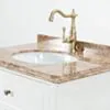 Kommod Badrum 80cm Utah Vit - Beige Marmor