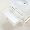 Kommod Badrum 80cm Utah Vit - Vit Marmor