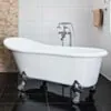 Badkar 170cm Vit Tassar Krom - The Classic