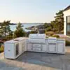 Utekök Premium 253 x 358 – vitt komplett hörnutekök med full funktion och förvaring