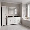 Dubbel Kommod Badrum 160cm Wyoming Vit - Svart Granit