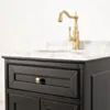 Kommod Badrum 60cm Svart Wyoming - Vit Marmor