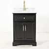 Kommod Badrum 60cm Svart Wyoming - Vit Marmor