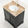 Kommod Badrum 80cm Svart Wyoming - Beige Marmor