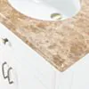 Kommod Badrum 80cm Wyoming Vit - Beige Marmor