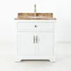 Kommod Badrum 80cm Wyoming Vit - Beige Marmor