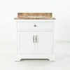 Kommod Badrum 80cm Wyoming Vit - Beige Marmor