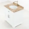 Kommod Badrum 80cm Wyoming Vit - Beige Marmor
