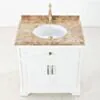 Kommod Badrum 80cm Wyoming Vit - Beige Marmor