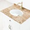 Kommod Badrum 80cm Wyoming Vit - Beige Marmor