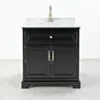 Kommod Badrum 80cm Svart Wyoming - Vit Marmor