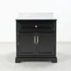 Kommod Badrum 80cm Svart Wyoming - Vit Marmor
