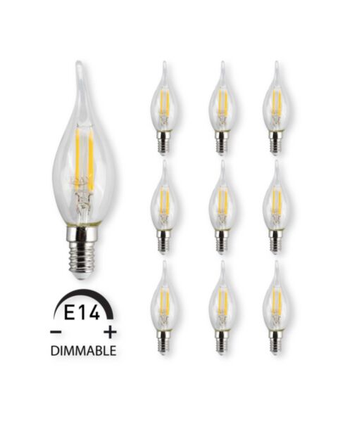 E14 LED Kronljus 4W Böjd Topp 10P Dimbar