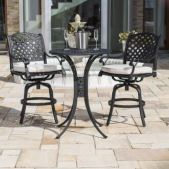 Bargrupp Utomhus Svart Aluminium Salerno 2 stolar