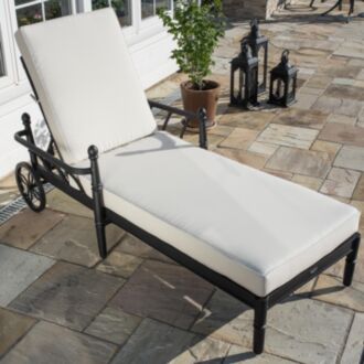 Solsäng med hjul Svart Aluminium Capri
