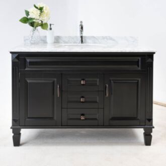 Kommod Badrum 120cm Nashville Svart - Vit Marmor