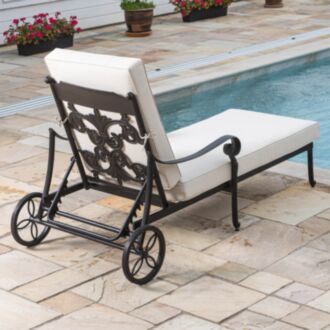 Solsäng med hjul Svart Aluminium Toscana
