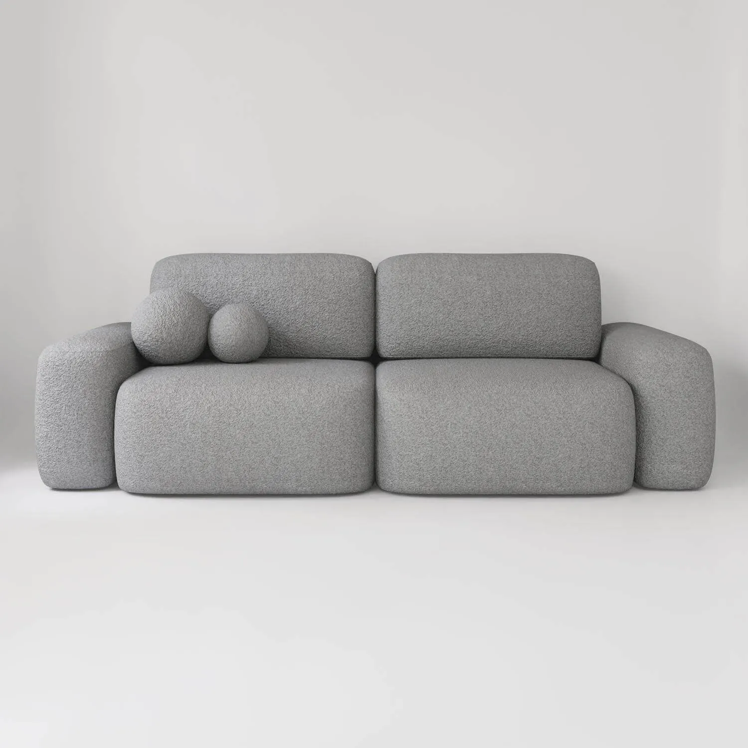 Soffa 3-sits 253cm Grå Boucle - Huntington