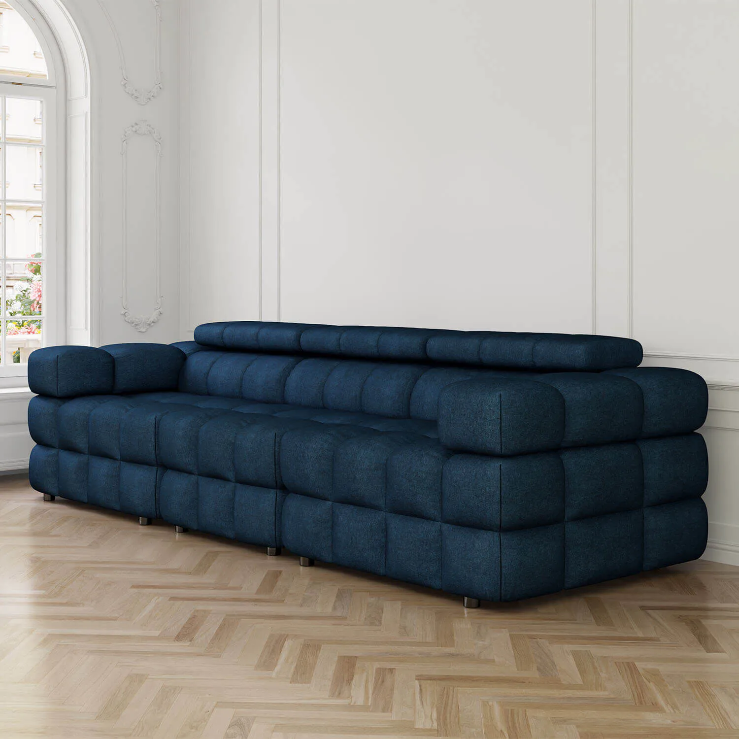 Soffa 3-sits 285cm Mörkblå  - Paris