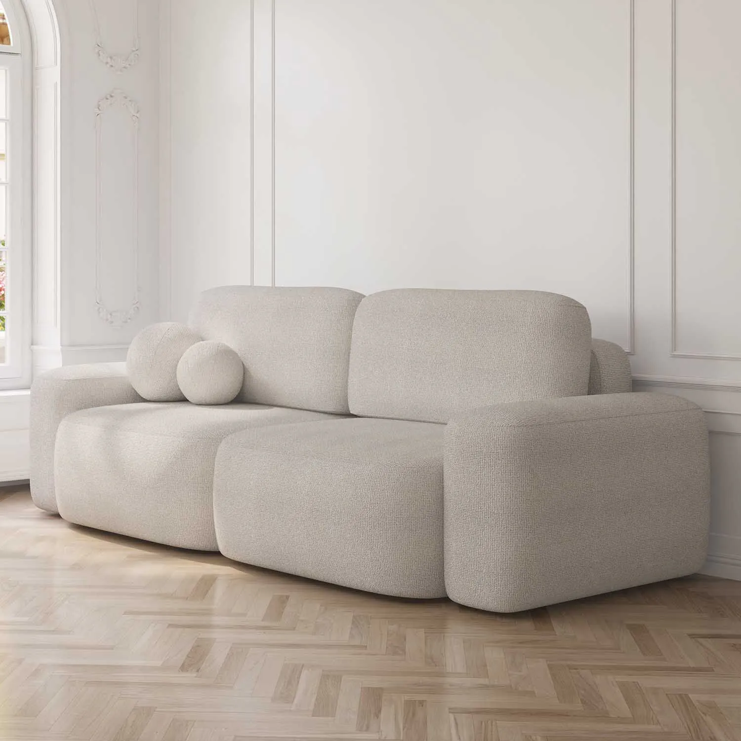 Soffa 3-sits 253cm Ljusbeige - Huntington