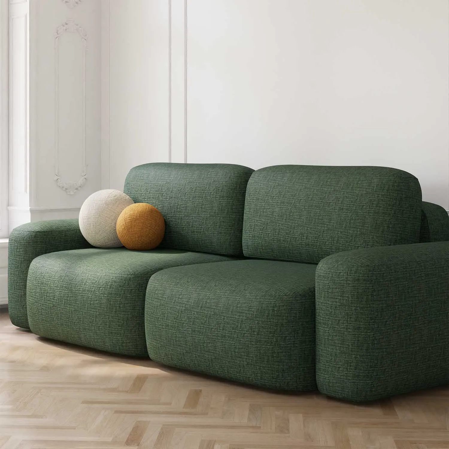 Soffa 3-sits 253cm Mossgrön - Huntington