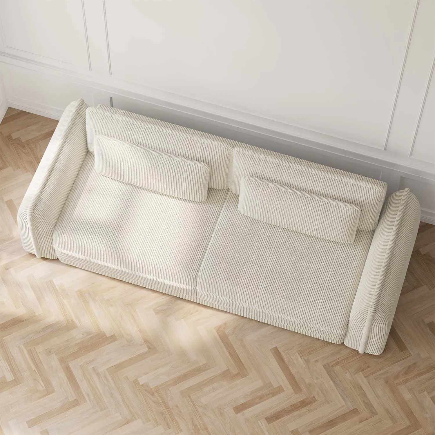 Soffa 3-sits 253cm Stripe Beige - Stockholm