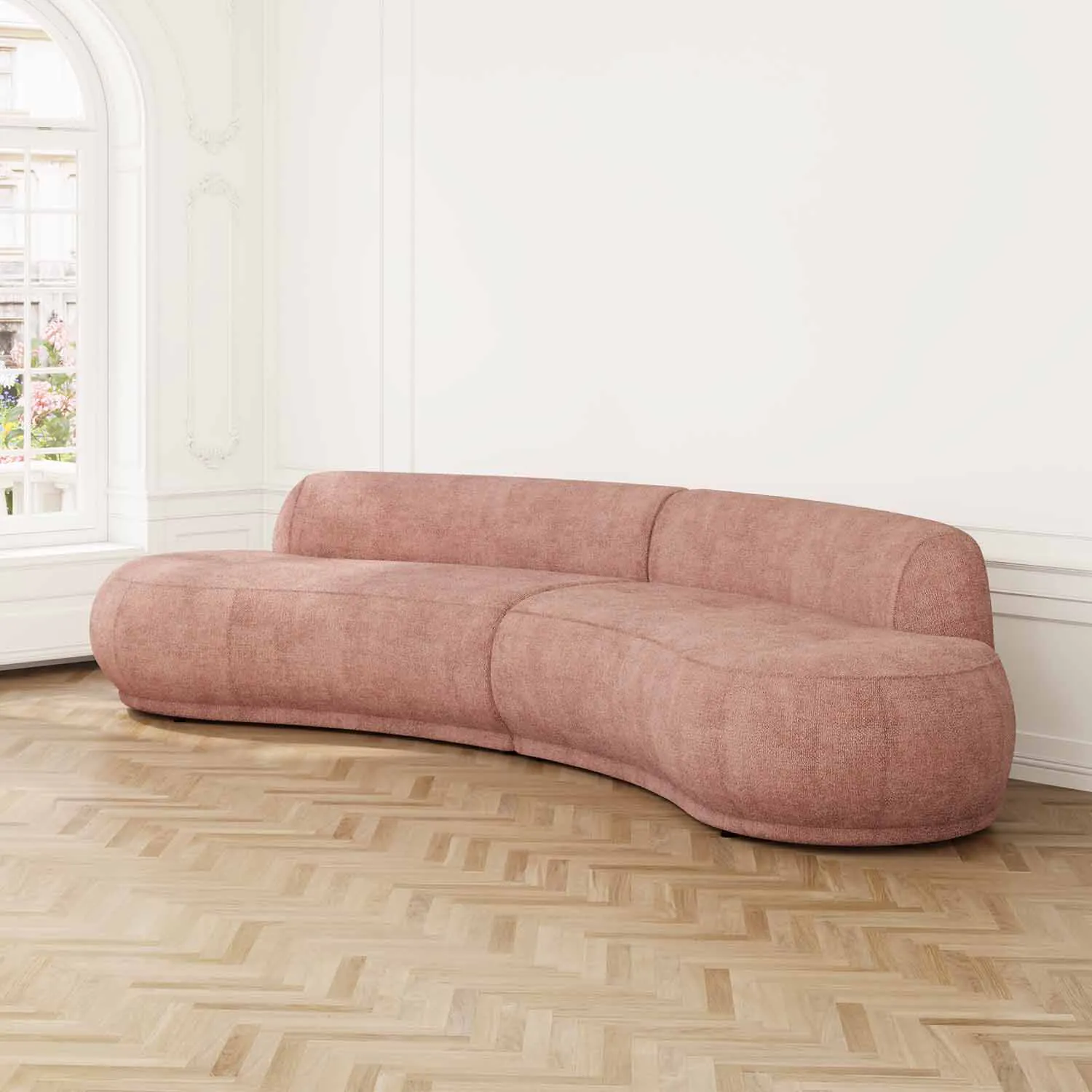 Soffa 3-sits XL 350cm Rosa - Bel Air