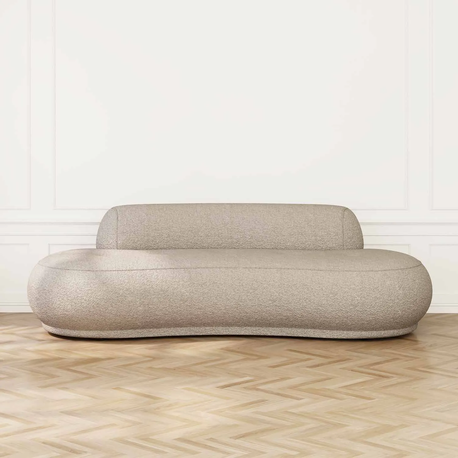 Soffa 3-sits 253cm Beige Boucle - Bel Air