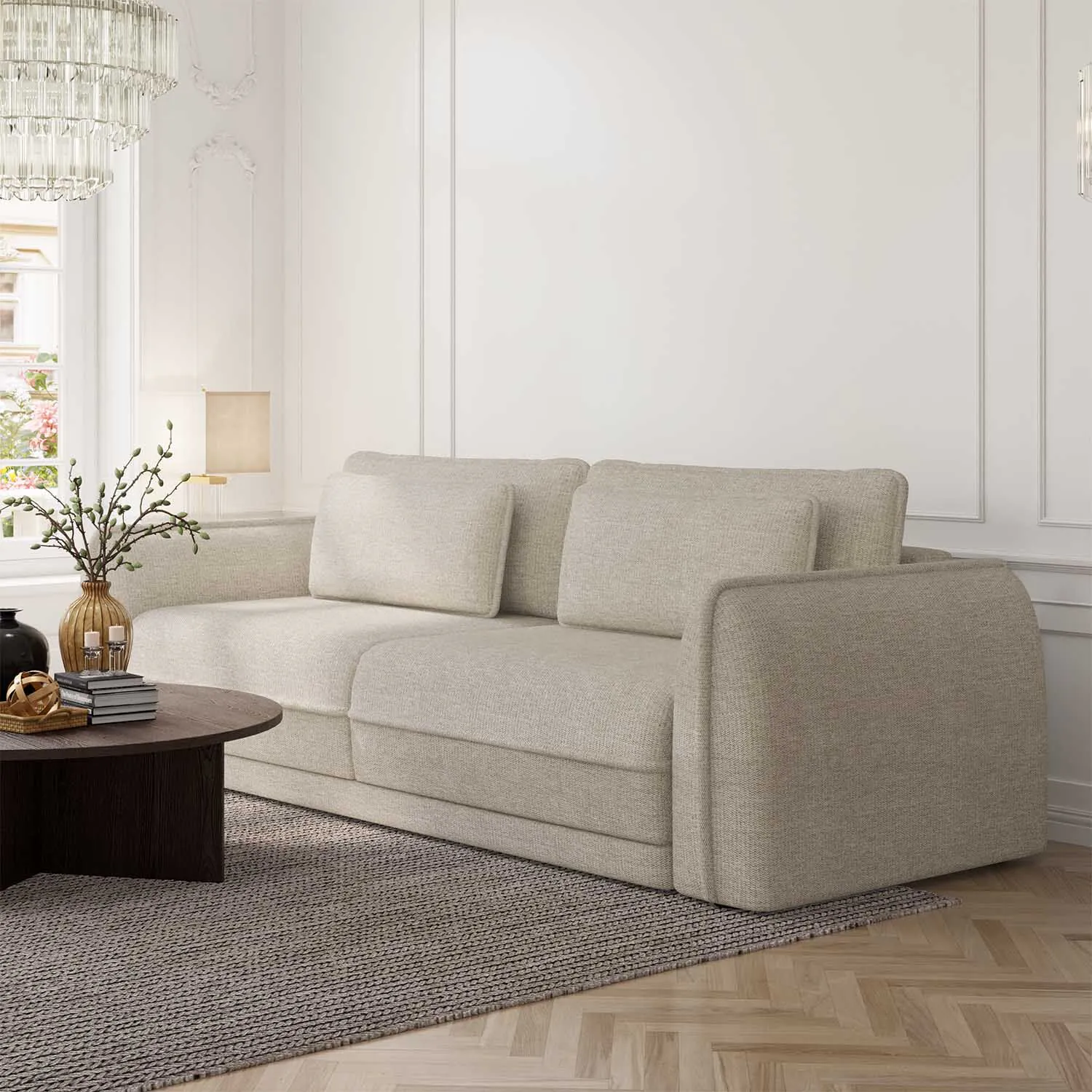 Soffa 3-sits 253cm Beige - Stockholm