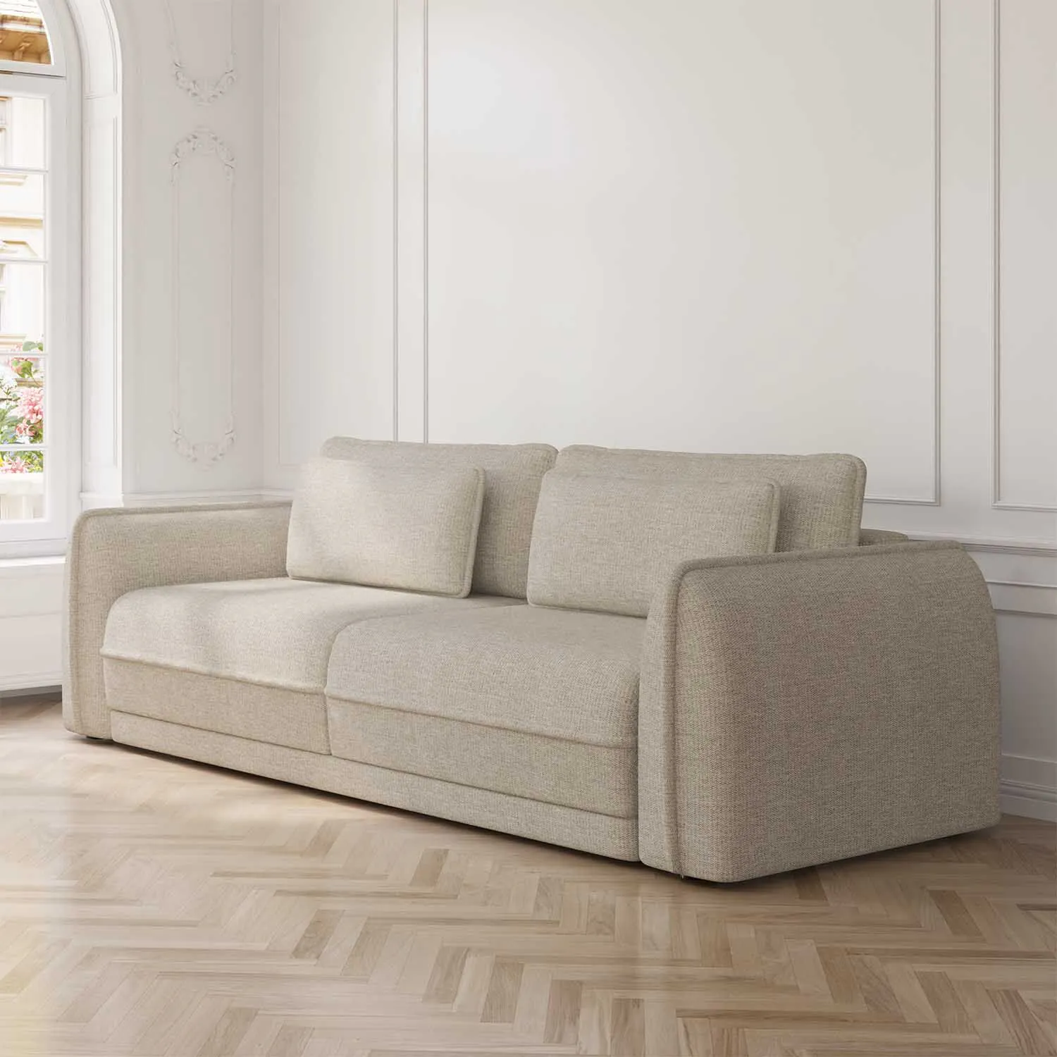 Soffa 3-sits 253cm Beige - Stockholm