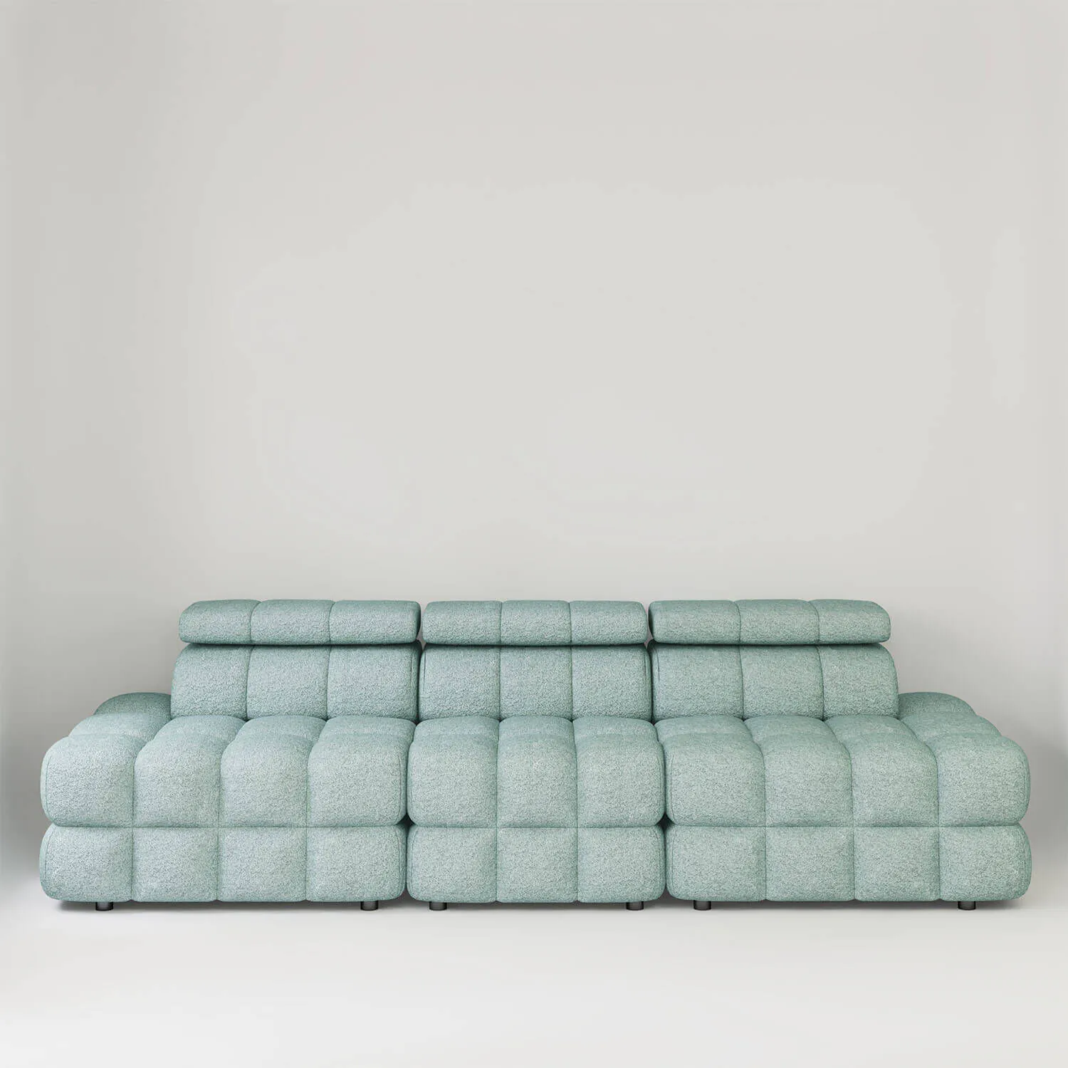 Soffa 3-sits 291cm Mintgrön Boucle Utan Armstöd - Paris